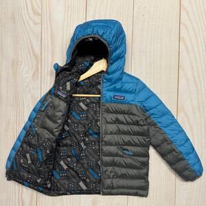 Patagonia Kids Boys Reversible Duck Down Puffer Size S 7-8?? Hoody Jacket